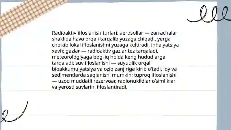 Yadroviy jabrlanish oʻchogʻi va radioaktiv ifloslanish 4