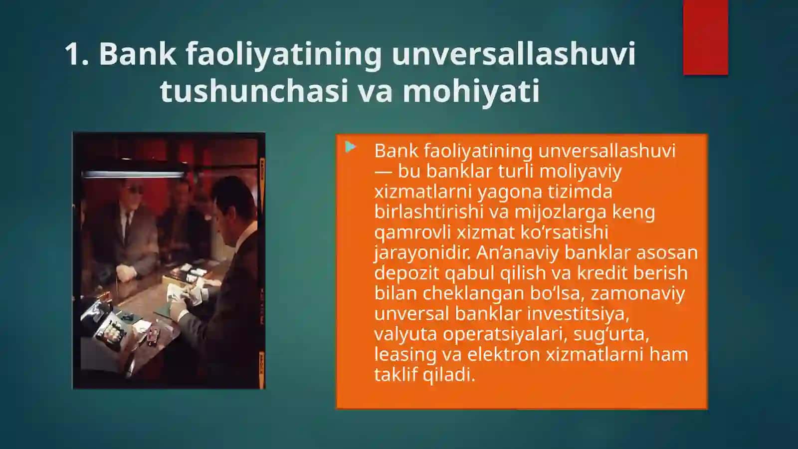 Bank faoliyatining unversallashuvi va zamonaviy tendensiyalar 4