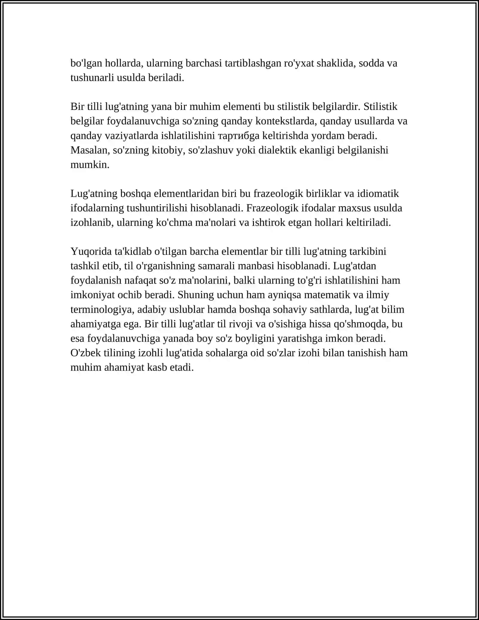 BIR TILLI VA IKKI TILLI LUG'ATLAR BILAN TANISHISH 4