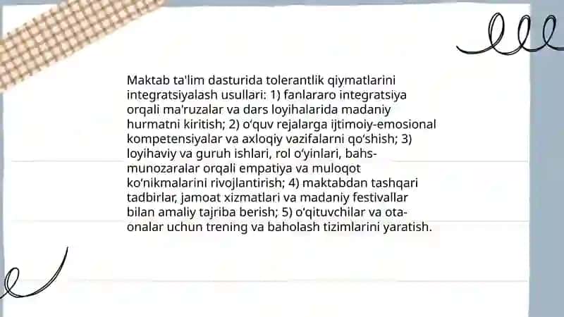 O'quvchi-yoshlarda tolerantlik madaniyatini shakllantirish 4