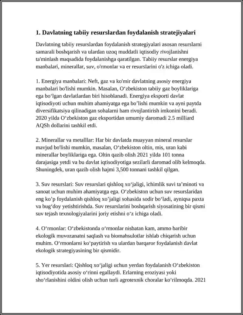 Davlatning Tabiiy Resurslardan Foydalanish Stratejiyalari 4