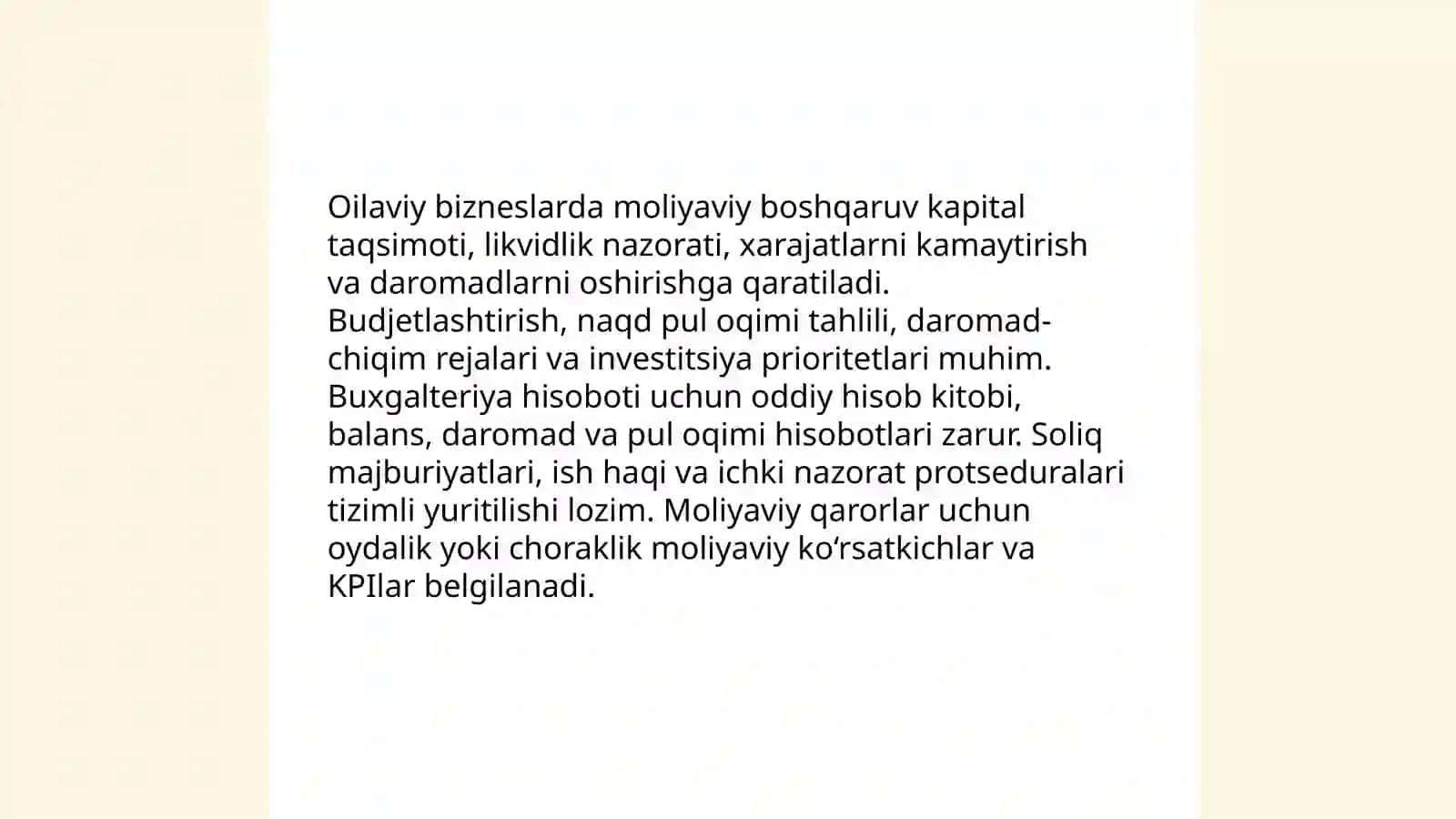 Oilaviy tadbirkorlik sub'ektlarini o'rganish 4
