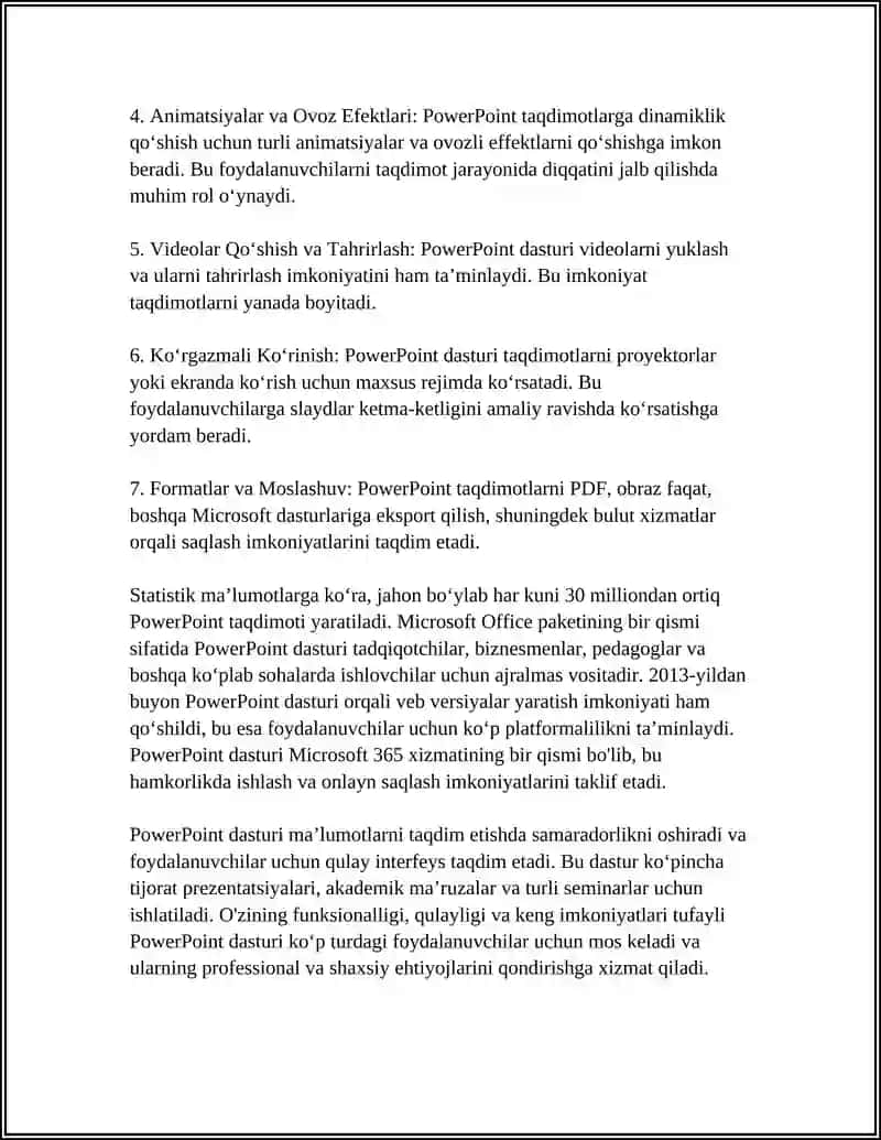 POWER POINT DASTURIDA TAQDIMOTLAR YARATISH USULLARI 4