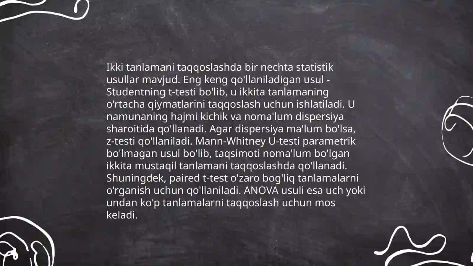 Takroriy oʻlchovlar uchun statistik usullar 4