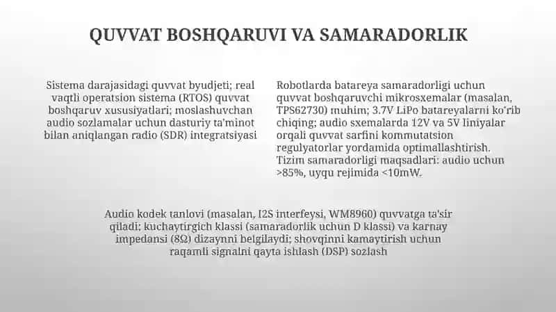Robotlar uchun audio tizimlar yaratish va sozlash 4