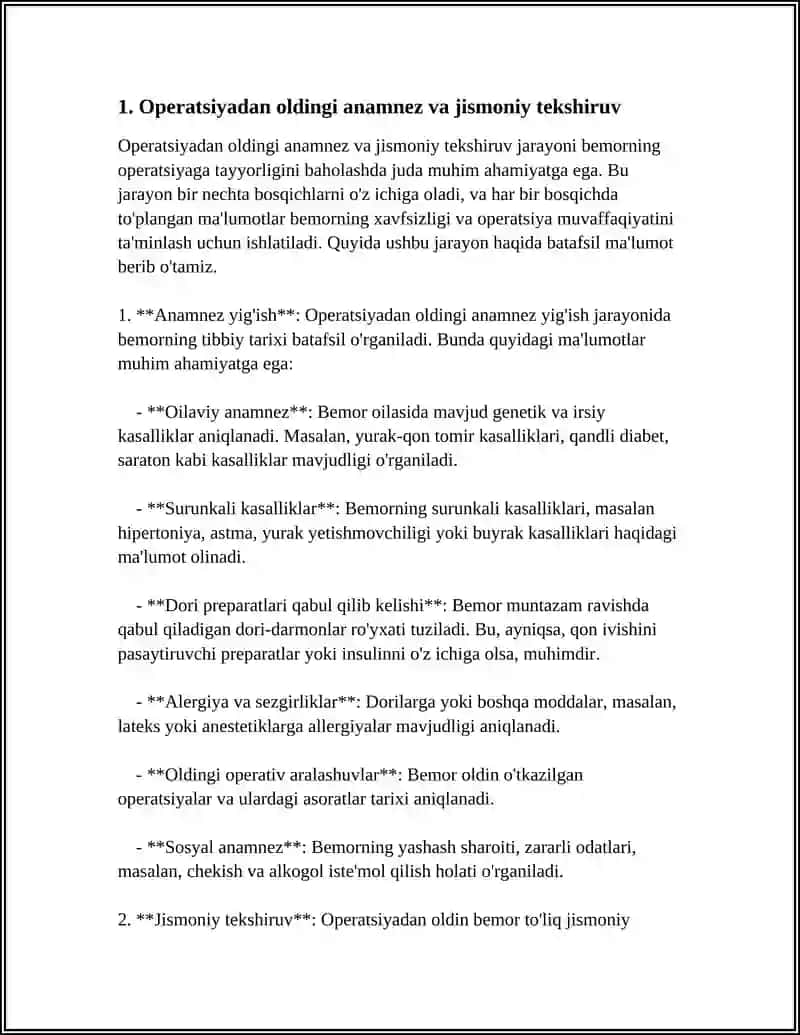 OPERATSIYADAN OLDINGI DAVR.BEMORLARNI OPERATSIYAGA TAYYORLASH 4
