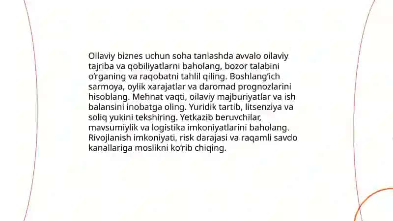 Oilaviy biznes boshlash asoslari 4