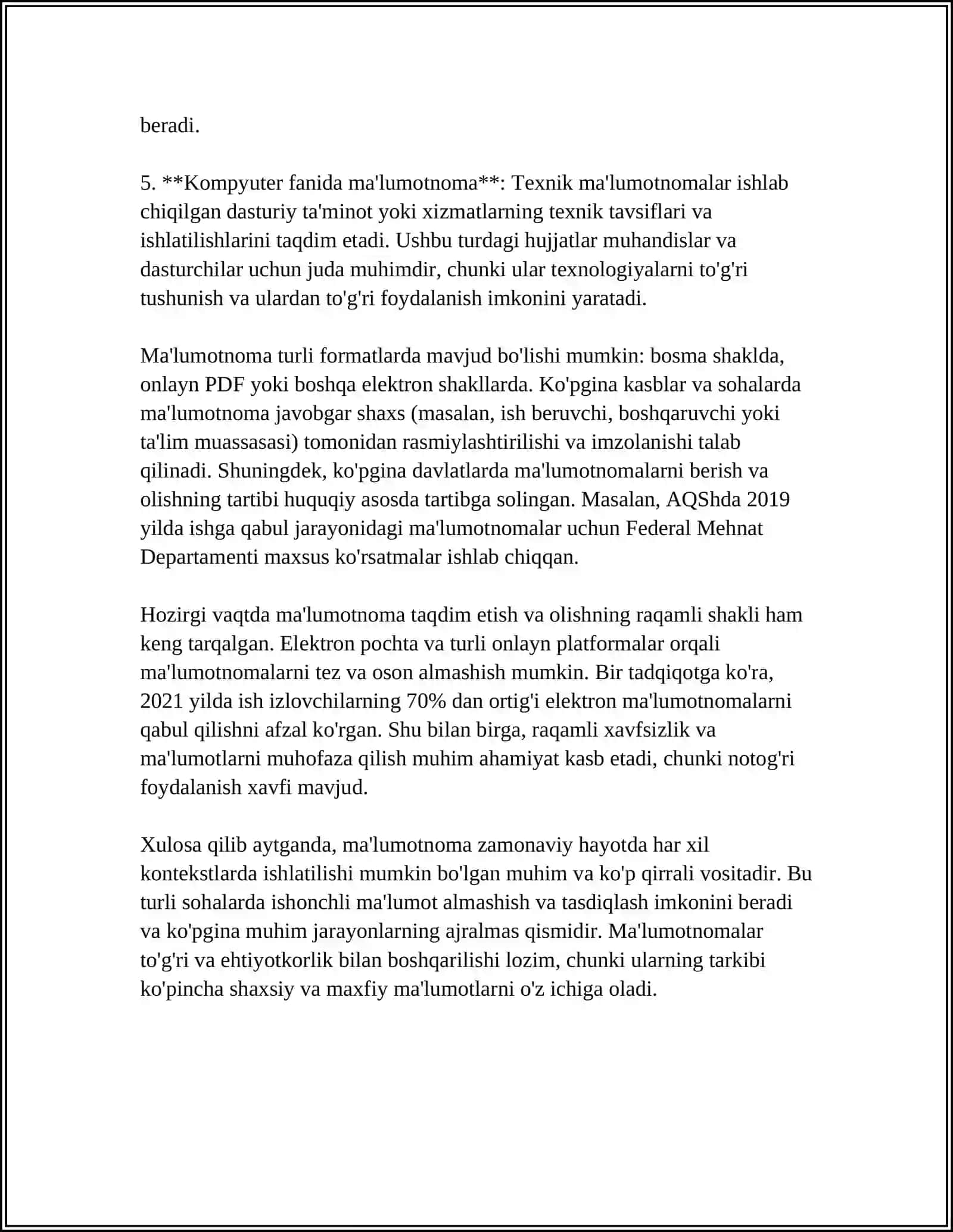 MAʼLUMOTNOMA TILXAT ISHONCHNOMA HAQIDA 4