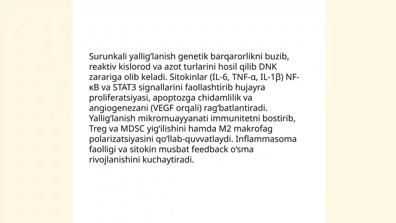 Immunopatalogiya o'sma xujayralarini kelib chiqishidagi axamiyati 4