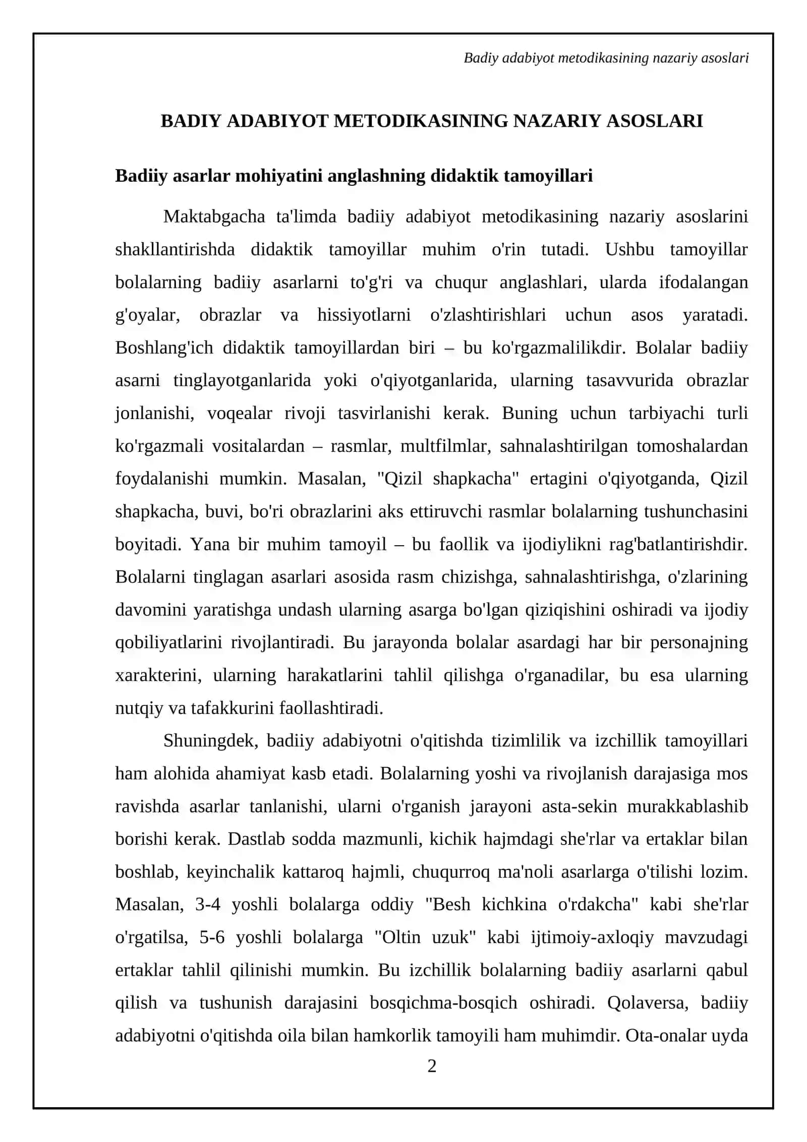 Maktabgacha talimda badiy adabiyot metodikasini oqitish 4