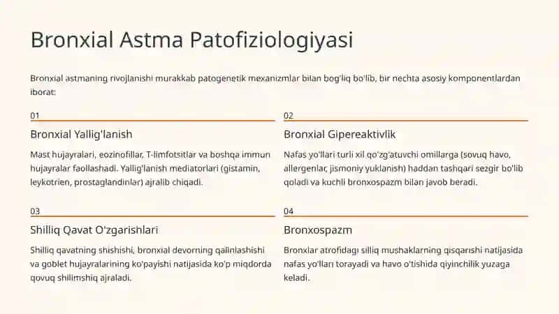 Bronxial Astma va Xronik Obstruktiv O'pka Kasalligi (XOBB) Propedevtikasi 4