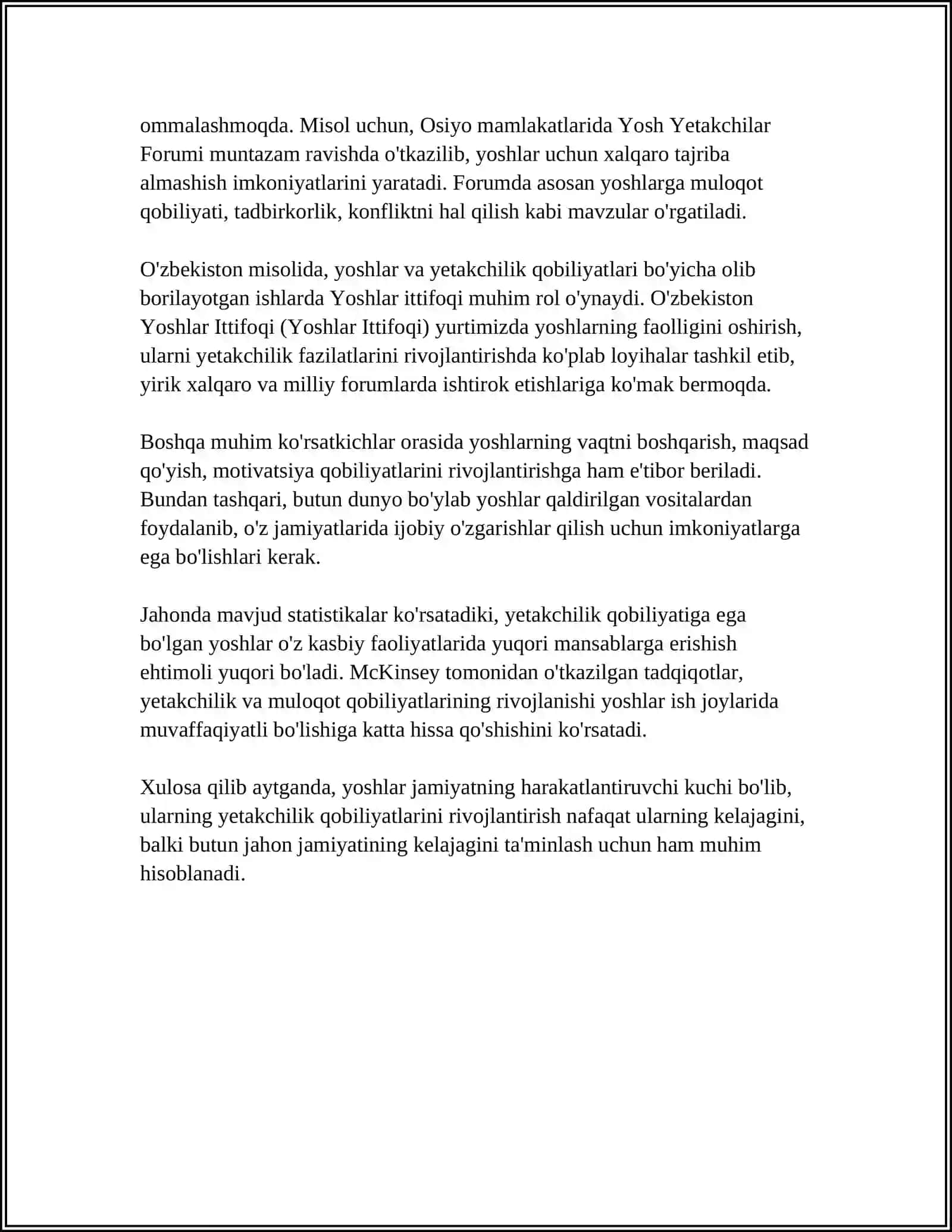 BEXBUDIYNING "YOSHLARGA MUROJAT VA MUXTARAM YOSHLARGA MUROJAAT" MAQOLALARINI TAXLIL ETISH 4