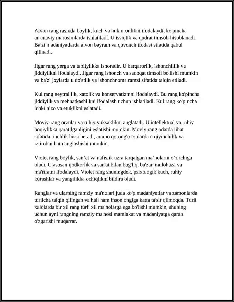 RANGLAR VA RAQAMLARNING RAMZIY MA’NOLARI 4