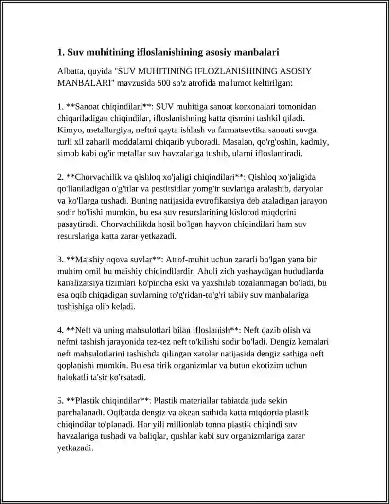 SUV MUHITINING IFLOZLANISHINING ASOSIY MANBALARI 4