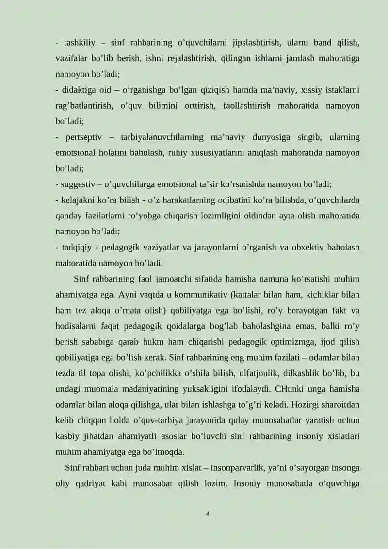O‘QUVCHILARNI TARBIYALASHDA SINF RAHBARINING O'RNI VA ROLI 4