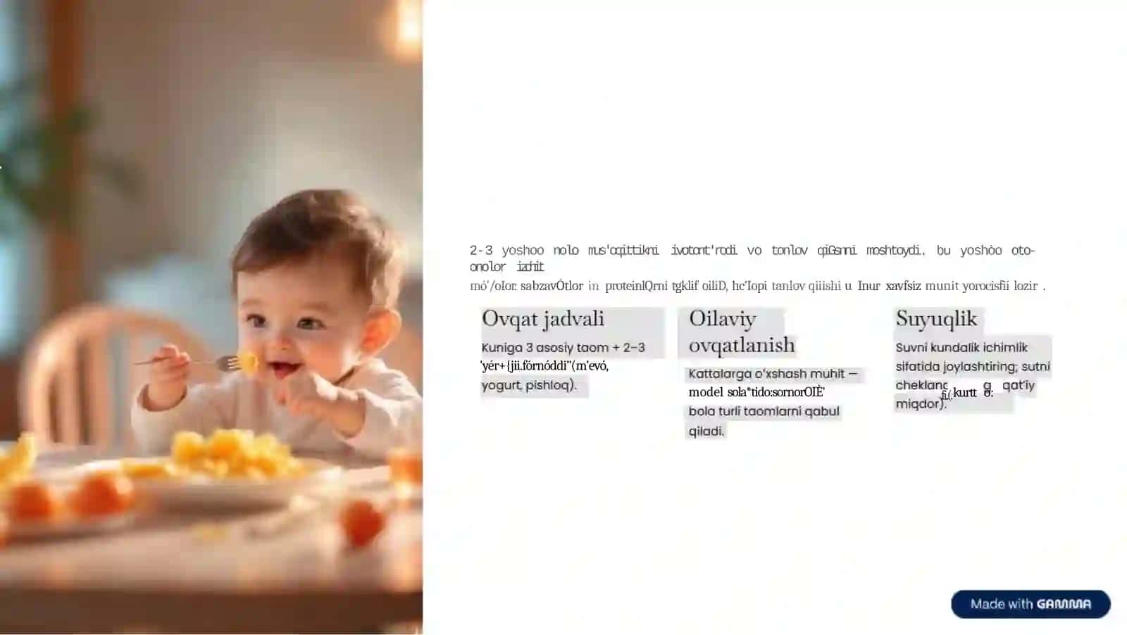 1 yoshdan 3 yoshgacha bo'lgan bolalar ovqatlanishi 4