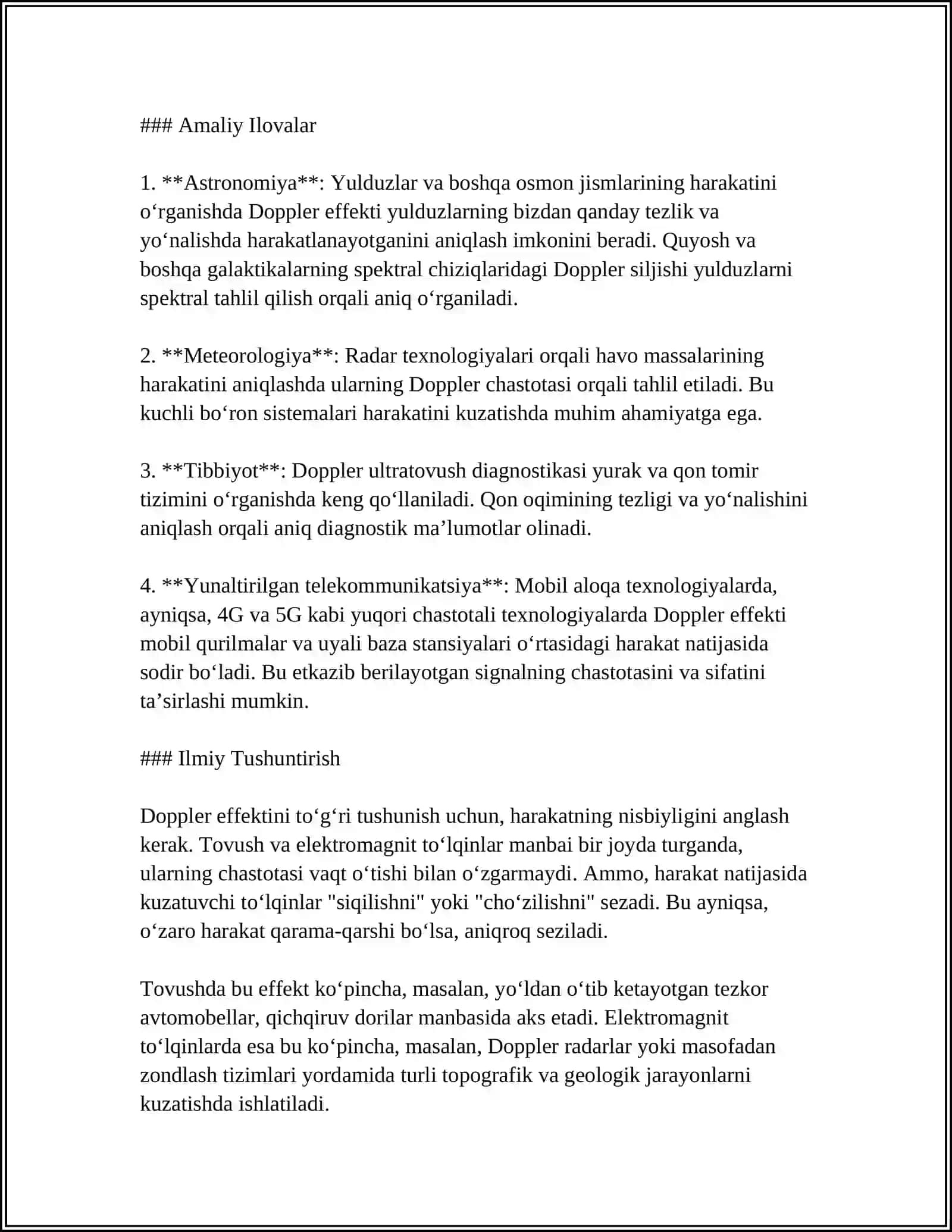 DOPLER EFFEKTI.QON OQIMI TEZLIGINI ANIQLASH USULLAR 4