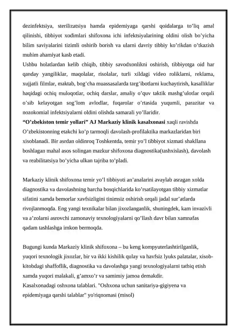 DAVOLASH MUASSASALARINING FAOLLIYATI BILAN TANISHUV 4