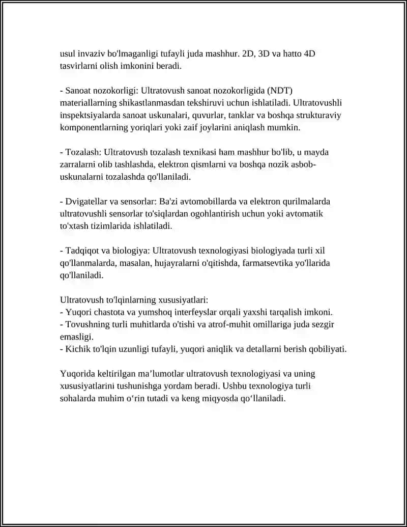ULTRATOVUSH VA UNING ISHLATILISHI 4
