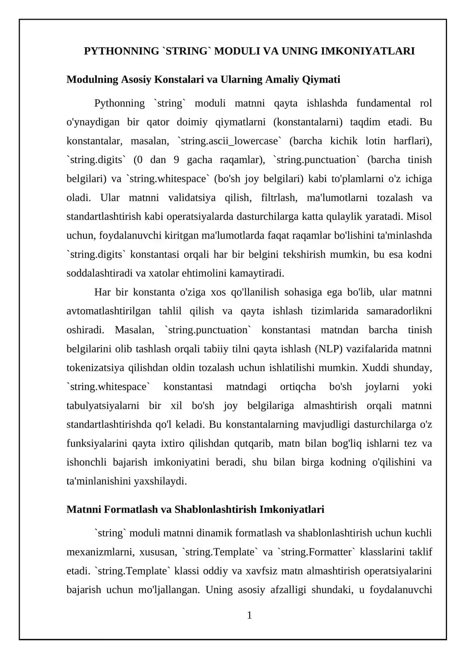 Pythonda String moduli bilan ishlash 4