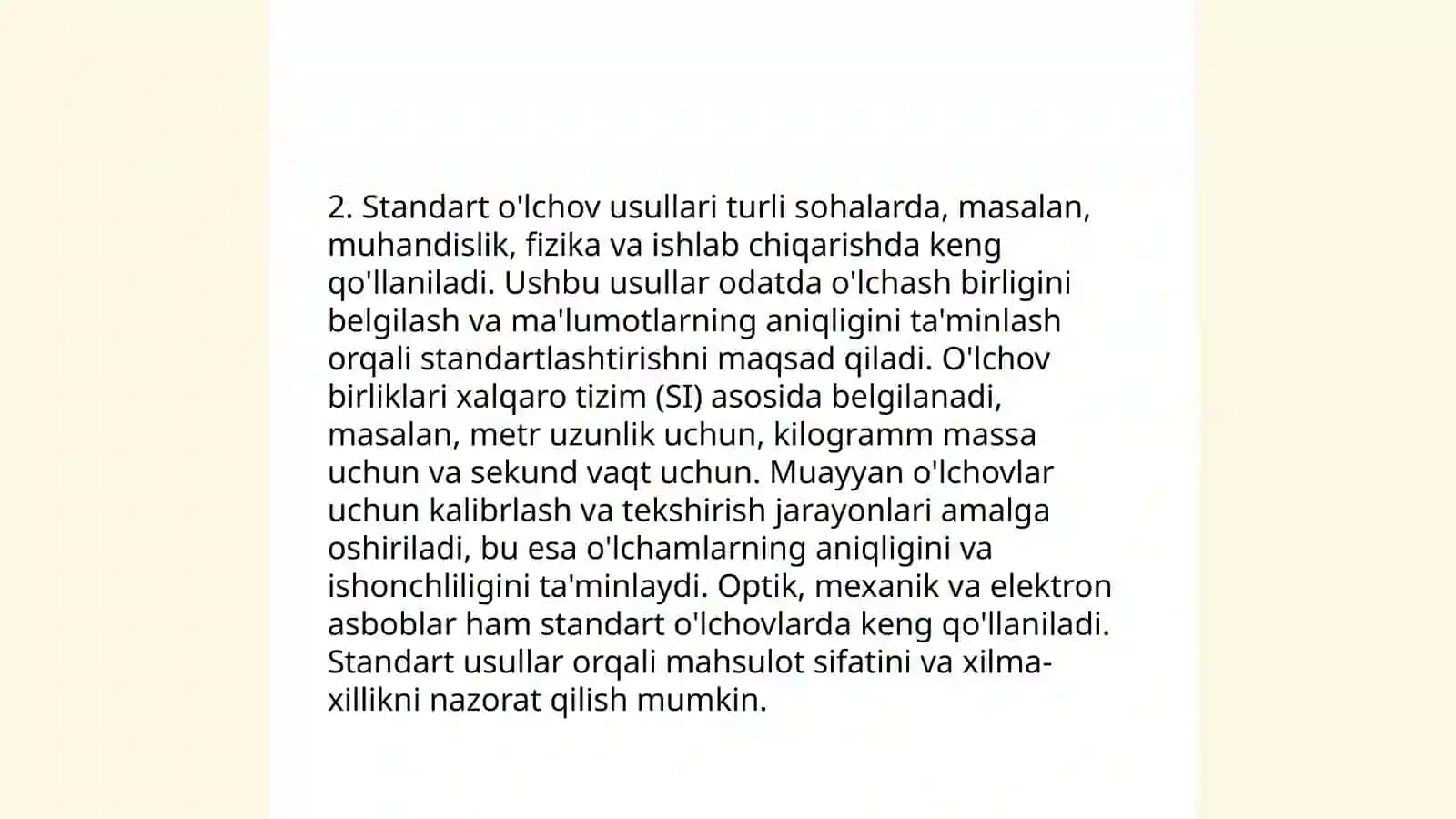 O'lchovlari bo'yicha taklif berish 4