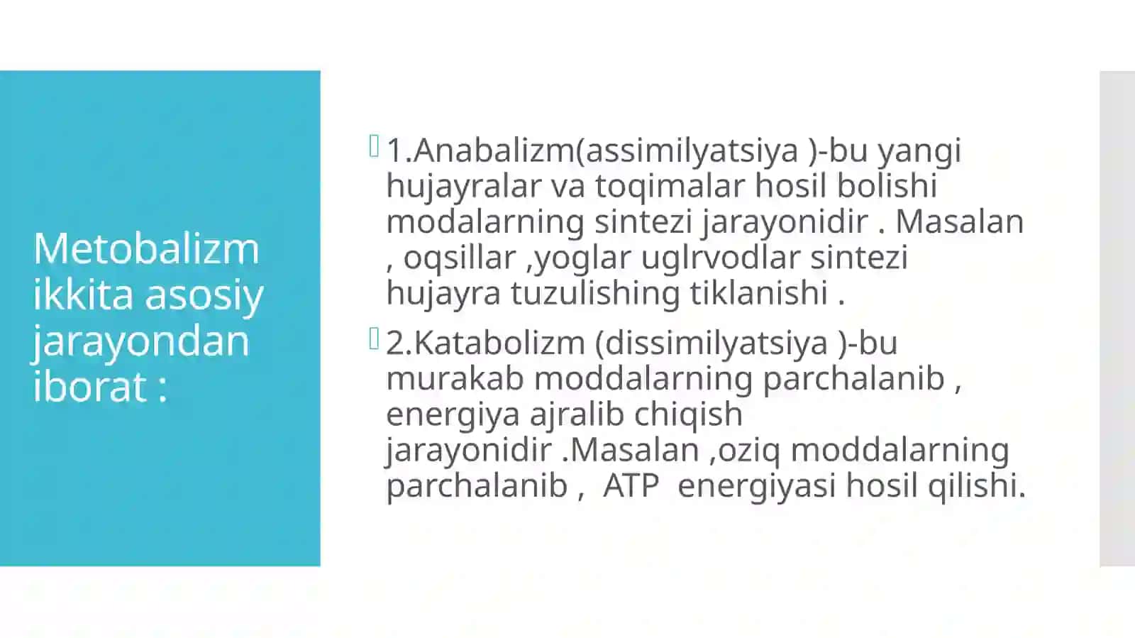 Moddalar va energiya almashinuvining yoshga oid xususiyatlari 4