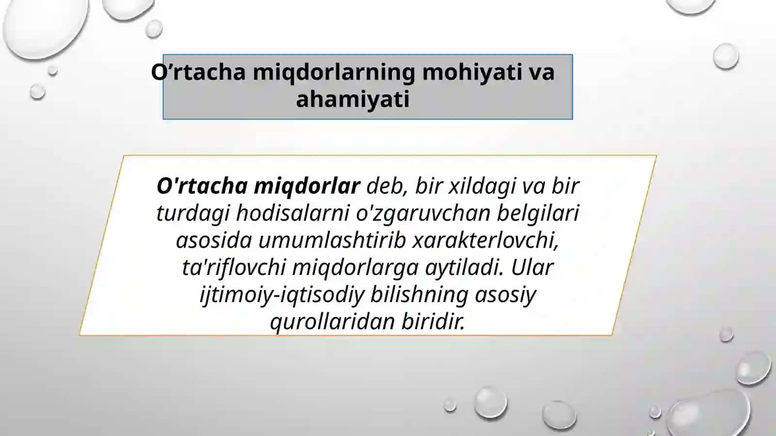 iqtisodiy hodisalarni o’rganishda o’rtacha miqdorlardan foydalanish 4