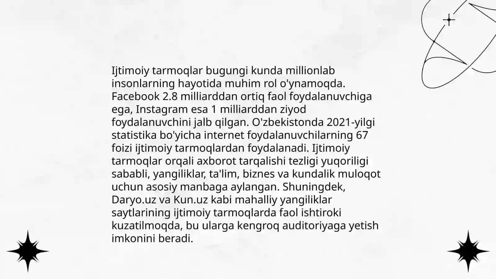 Media maydon va internet imkoniyatlari 4