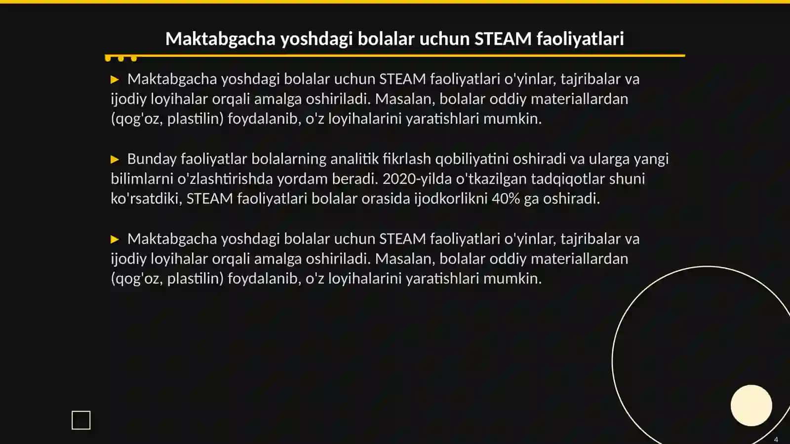 Maktabgacha yoshdagi bolalarni STEAM ga jalb etish usullari 4