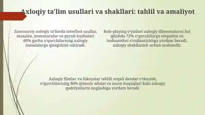 Zamonaviy axloqiy tarbiyaning yutuqlari va kamchiliklari 4