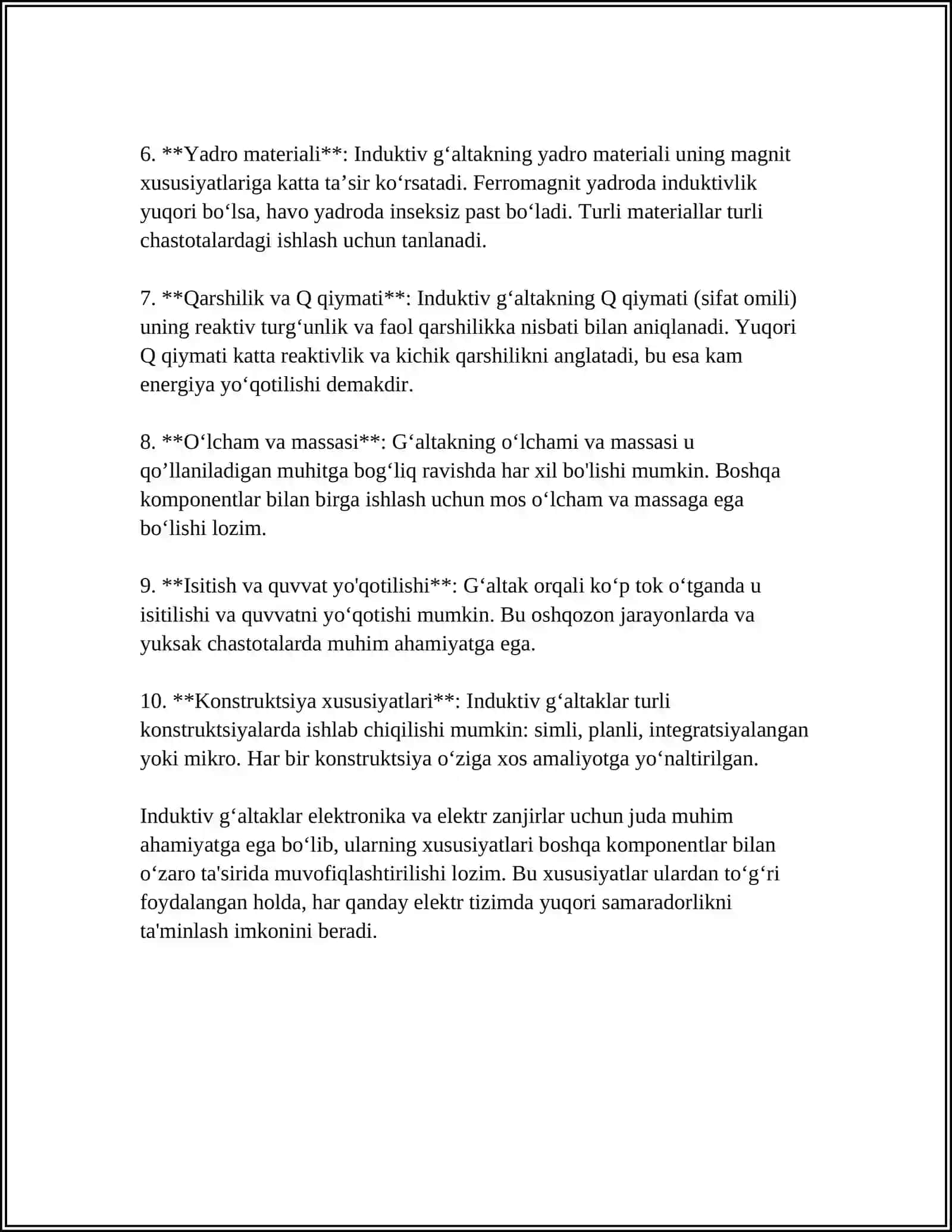 INDUKTIV GʻALTAK PARAMETRLARINI OʻLCHASH 4