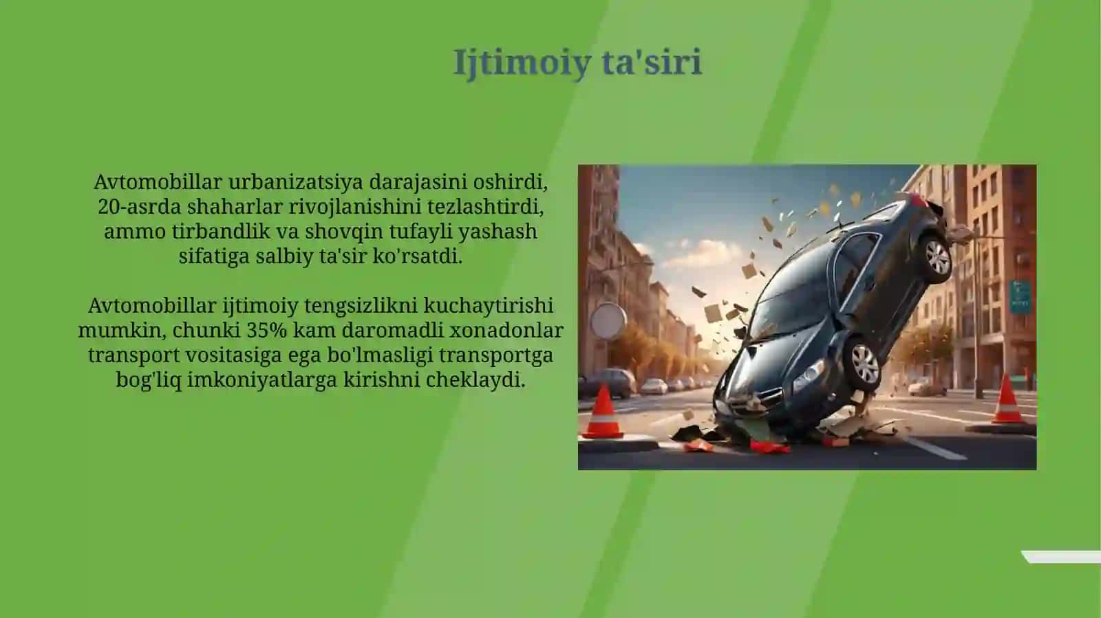 Avtomobilning yoʻlga ta'siri 4