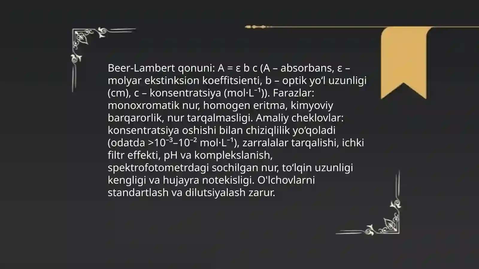 Ultrabinafsha va ko'rinadigan sohada spektrofotometriya 4