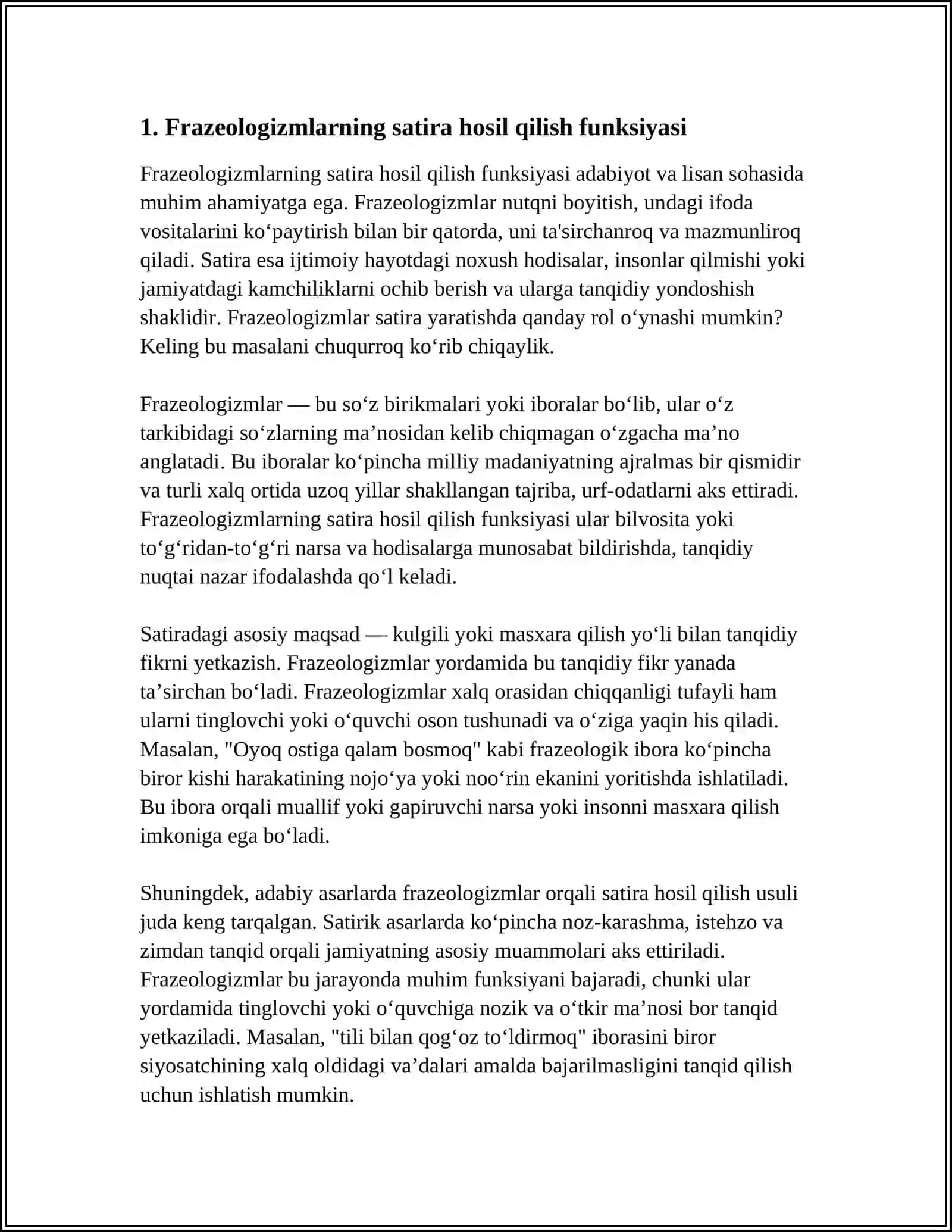 FRAZEOLOGIZMLARNING OKKAZIONAL USLUBIY FUNKSIYALARI 4