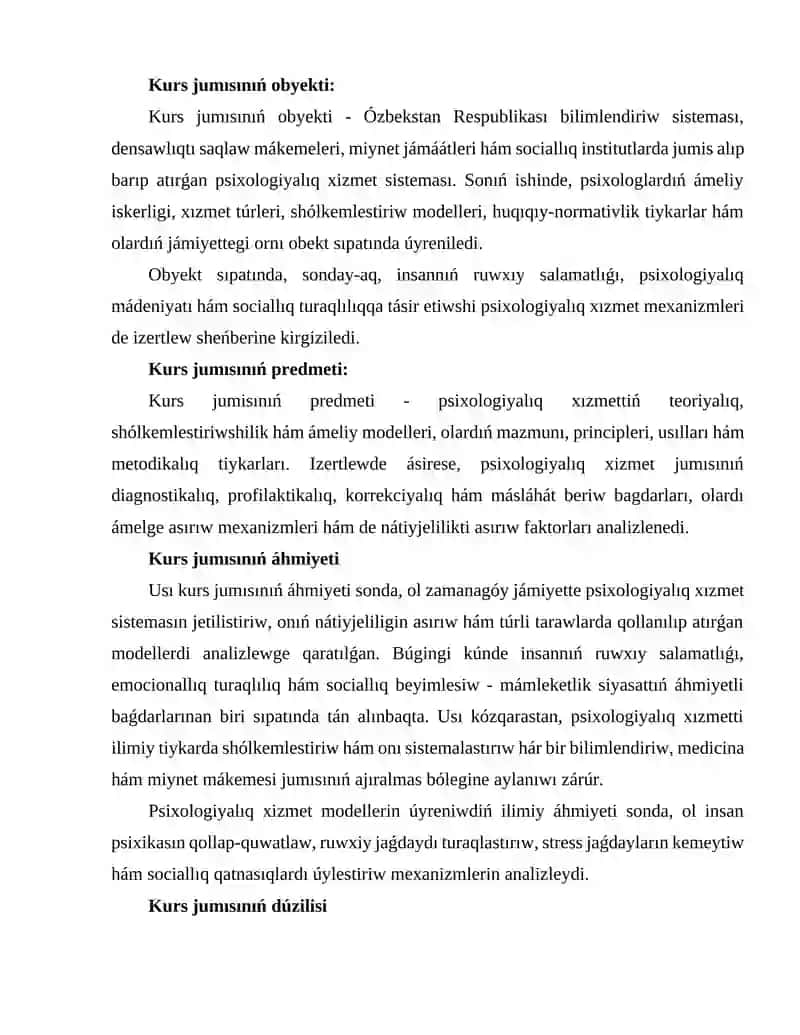 PSIXOLOG XÍZMETINIŃ modelleri 4