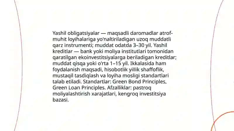 Yashil loyihalarga investitsiya kiritish 4