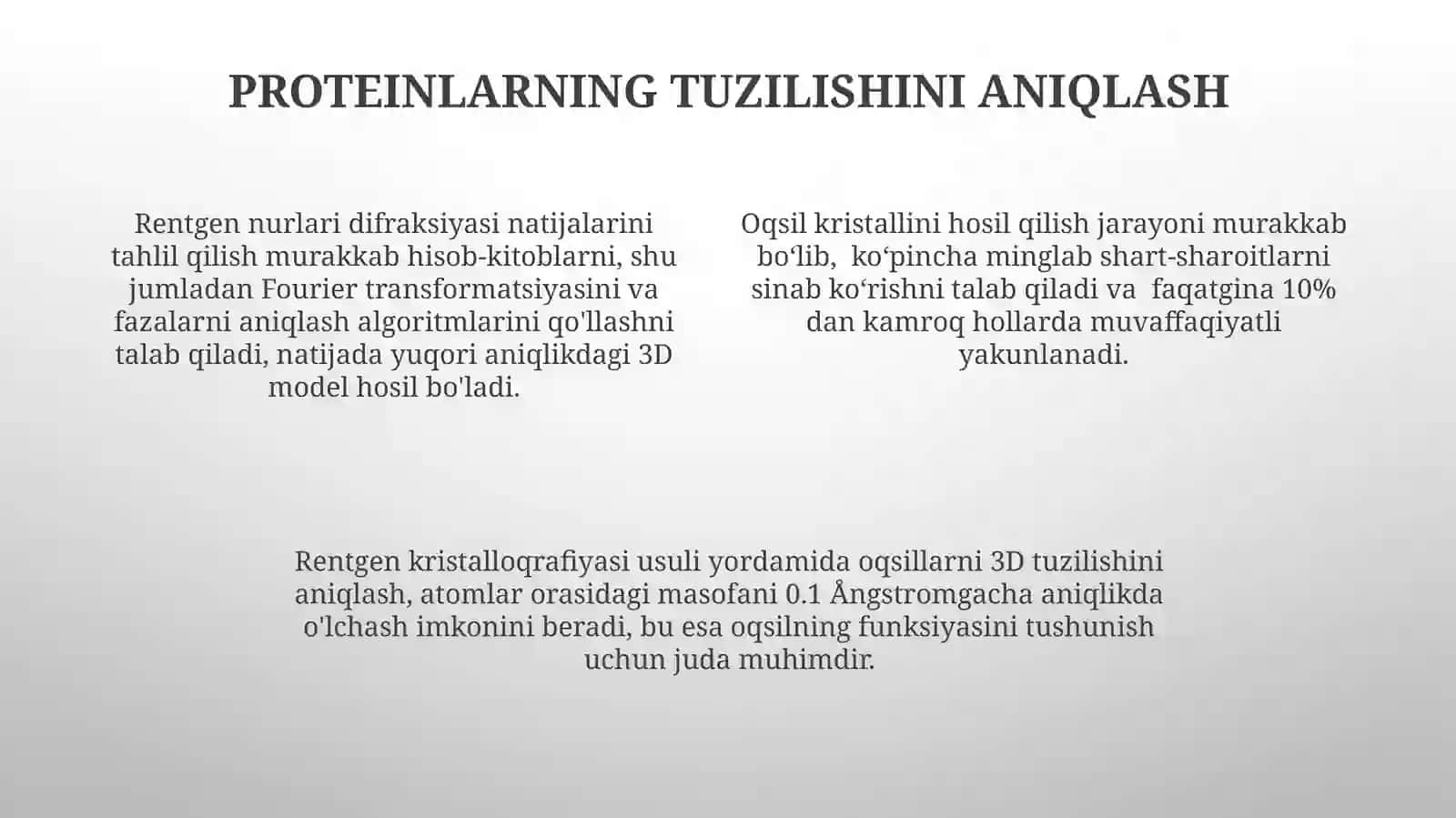 Rentgen kristalloggrafiya usuli nima 4