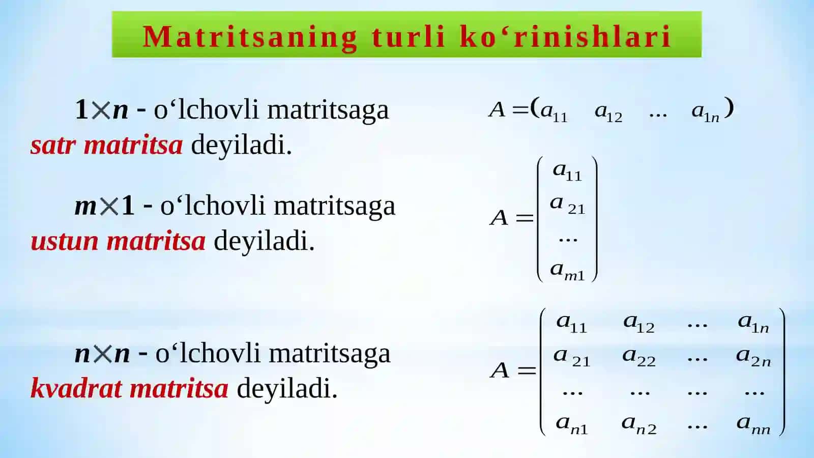 Matritsalar va ularga amallar 4