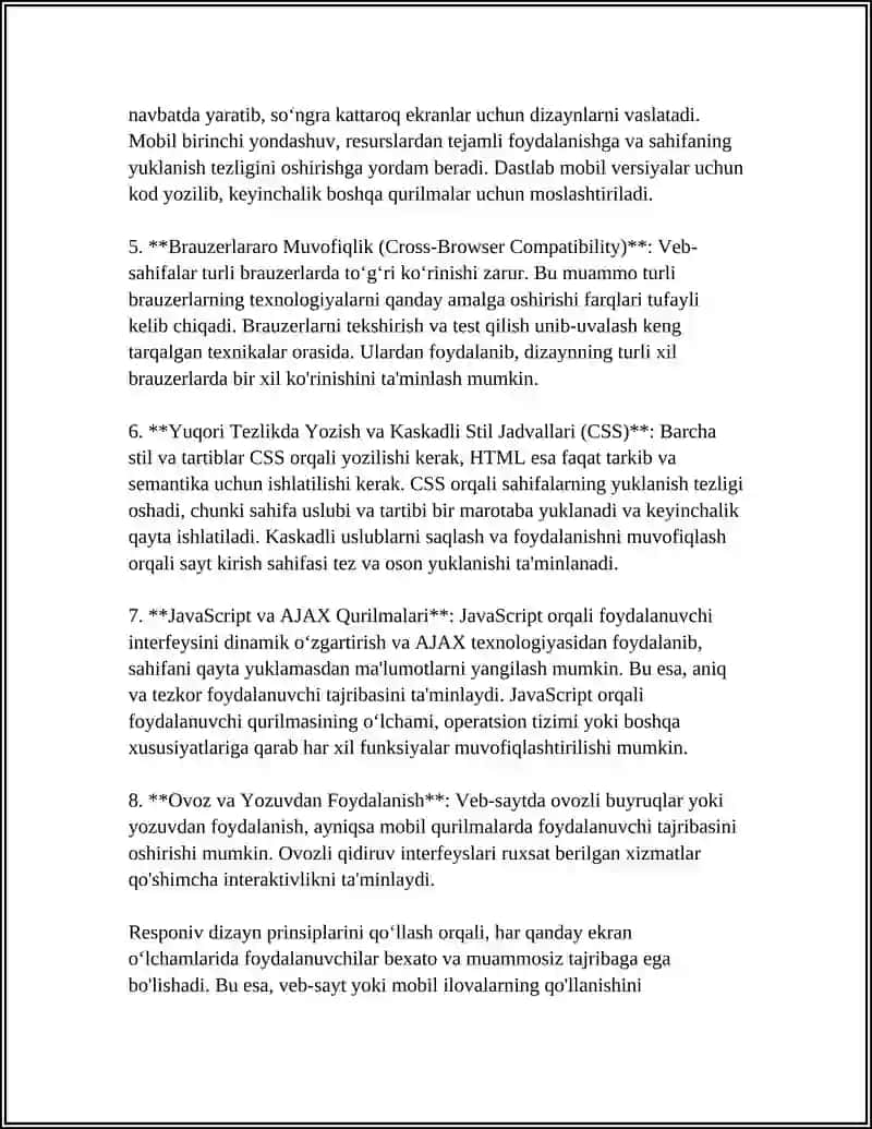 RESPONSIVE DIZAYN VA MOBIL QURILMALAR UCHUN OPTIMIZATSIYA TEXNIKALARI 4