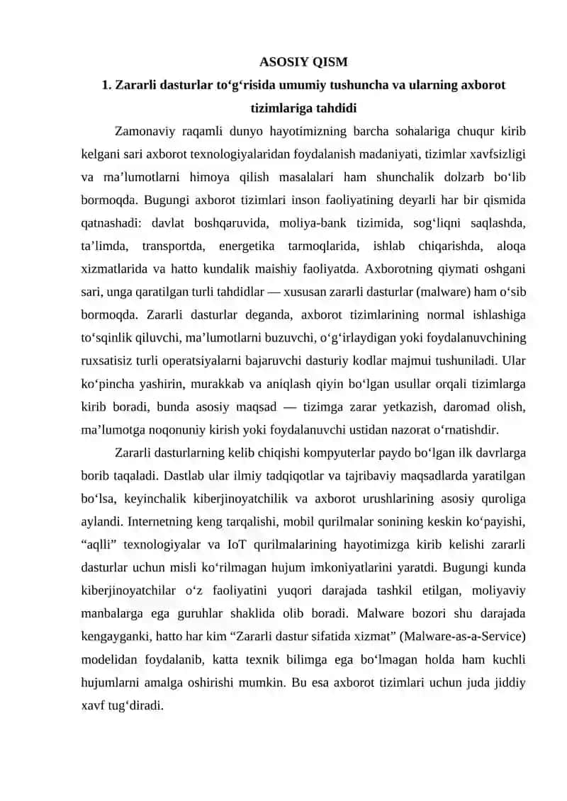 Keng tarqalgan zararli dasturlar (malware) turlari va ularning ishlash mexanizmlari 4