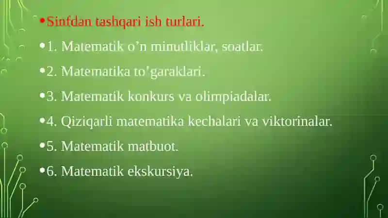 Ta'limning darsdan tashqari yordamchi shakllari 4