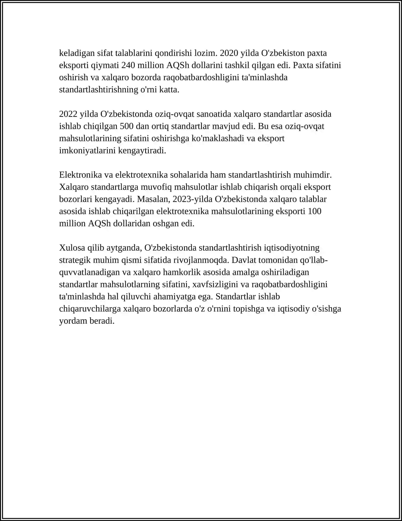 STANDART, ALARDIŃ TÚRLERI, ISLEP SHIǴIW TARTIPLERI, TASTIYIQLANIWI HÁM DIZIMNEN O'TKIZIW TÁRTIP QAǴIYDALARIN ÚYRENIW 4
