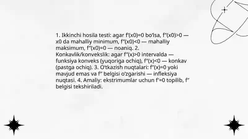 Geometrik, fizik, iqtisodiy mazmunli ekstrimal masalalarni yechishda differensial hisob usullari 4