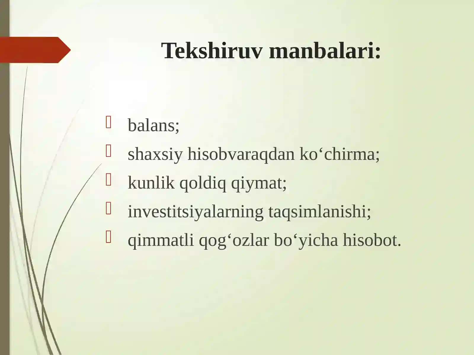 Banklarda qimmatli qog‘ozlar bilan opеratsiyalar auditi 4