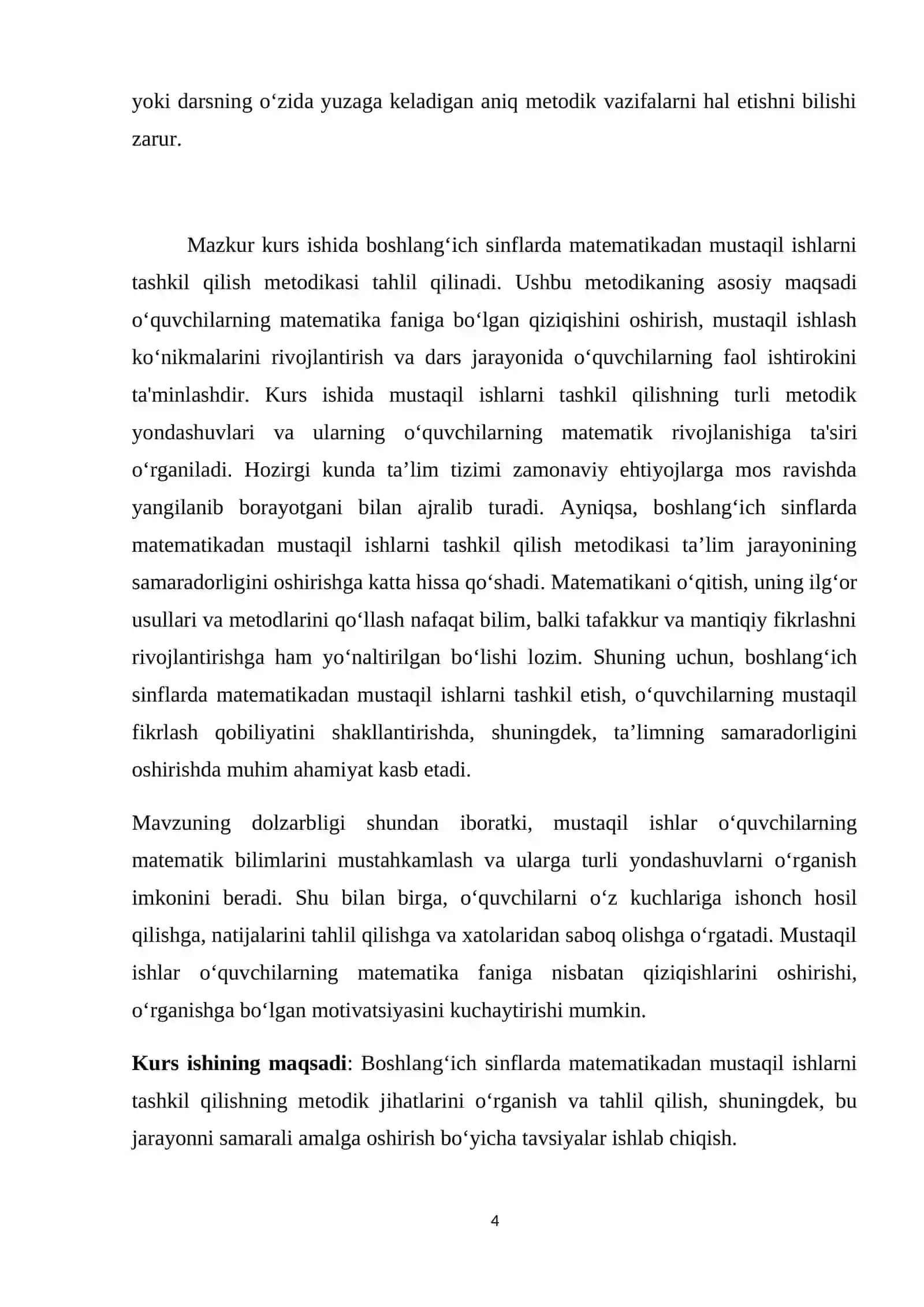 1-2-sinflarda o‘quvchilarning matematikadan mustaqil ishlarini tashkil qilish metodikasi 4