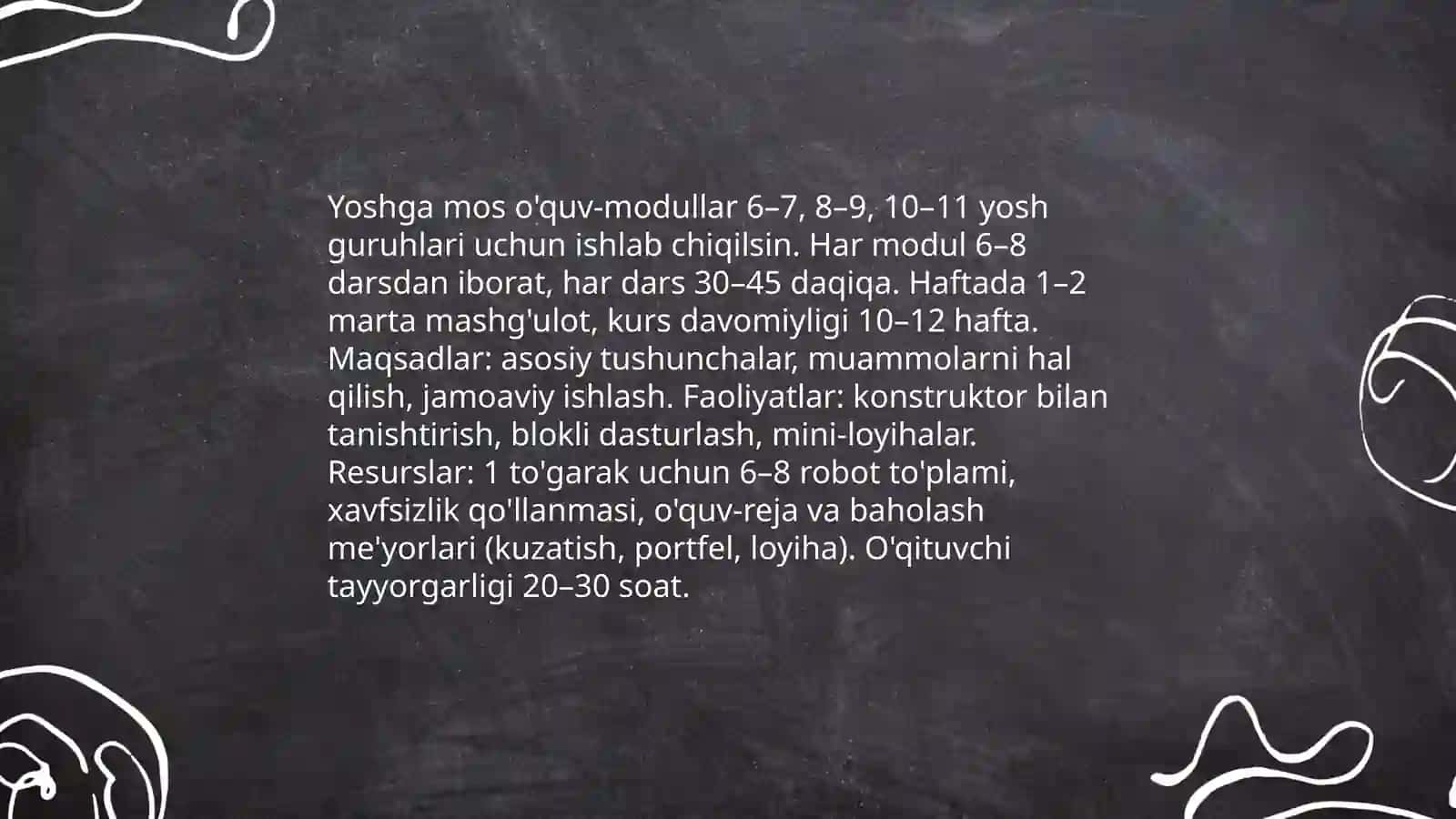Robototexnika toʻgaraklarini tashkil etish usullari 4