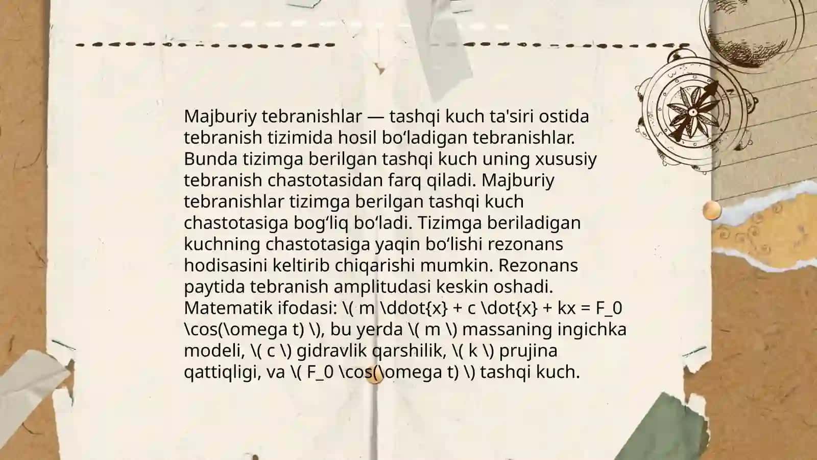 Majburiy tebranishlar o'qitish metodikasi 4