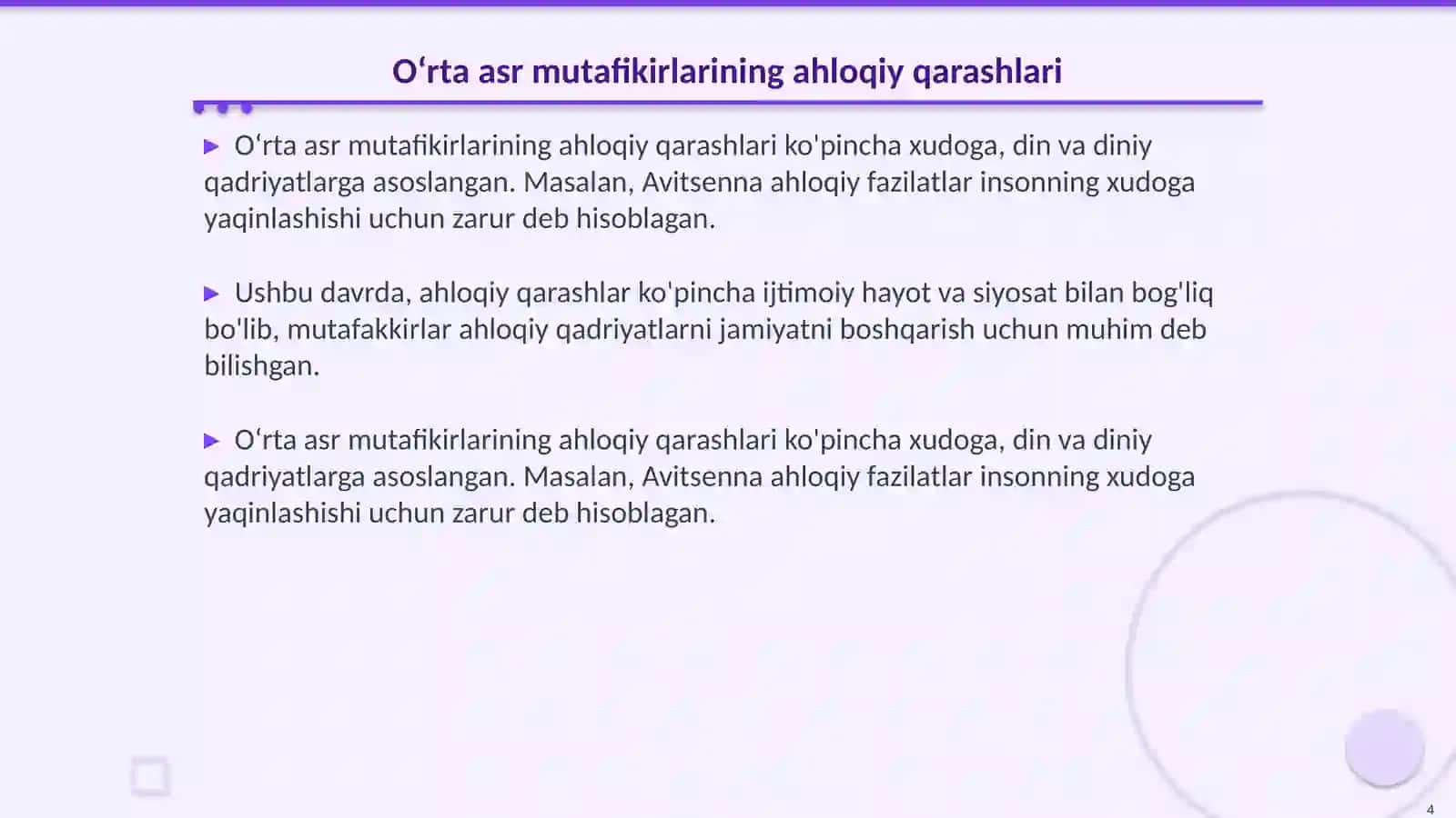 Oʻrta asr mutafakirlarining aksiologiya sohasiga oid qarashlari 4