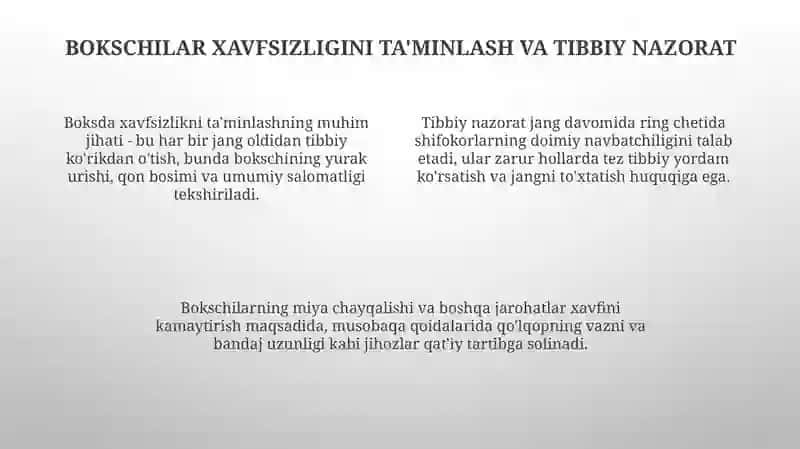 Tanlangan sport turida rejalashtirish va hakamlik faoliyati (boks) 4