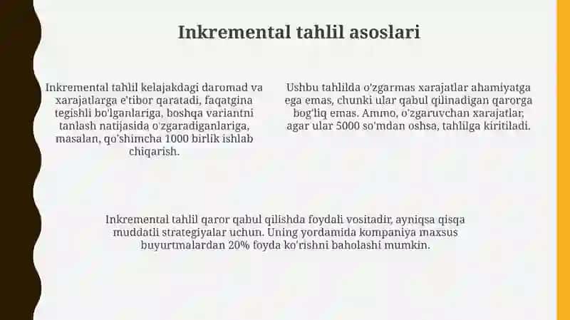 Qisqa muddatli qarorlar qabul qilish 4